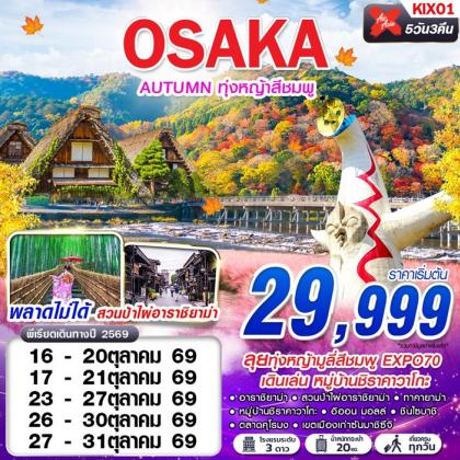 ทัวร์ญี่ปุ่น OSAKA AUTUMN ทุ่งหญ้าสีชมพู (เที่ยวเต็ม) | 5D3N ทัวร์ญี่ปุ่น